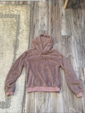 Cozy Sherpa Hoodie in Dusty Mauve